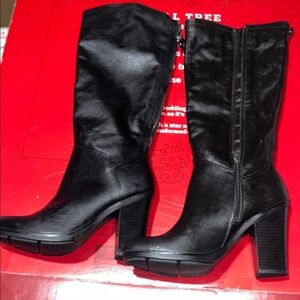 Style & Co Black Heeled Boots with Chunky Heel